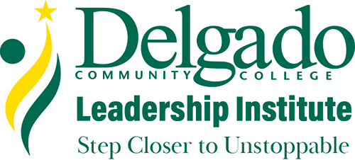 Delgado Leadership Institute logo with tagline "Step Closer to Unstoppable"