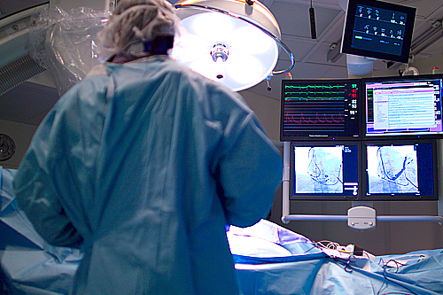 Tech in an operating room