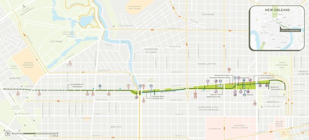 Lafitte Greenway Map Image