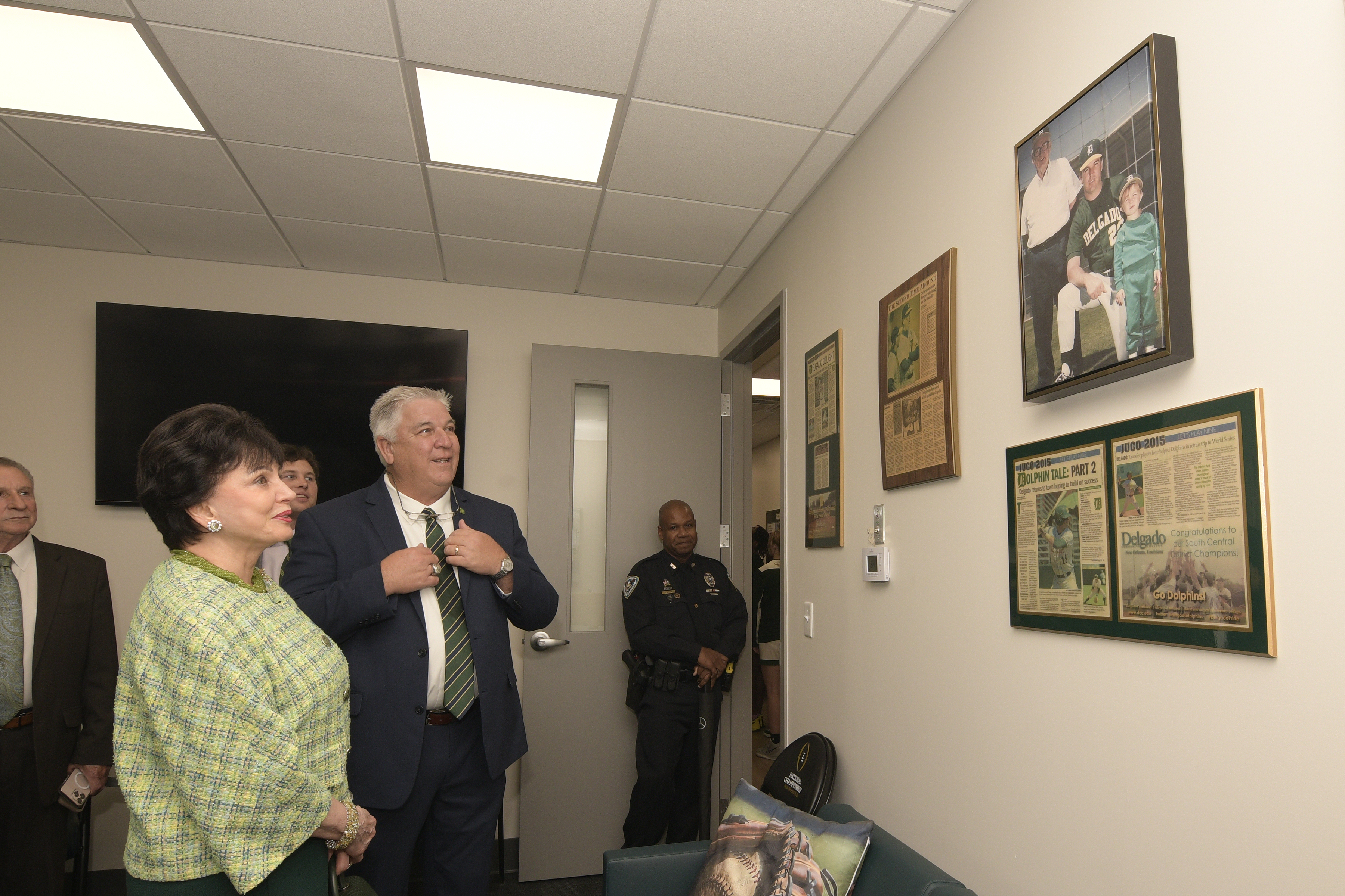 Mrs. Benson and Coach Scheuermann tour the facility