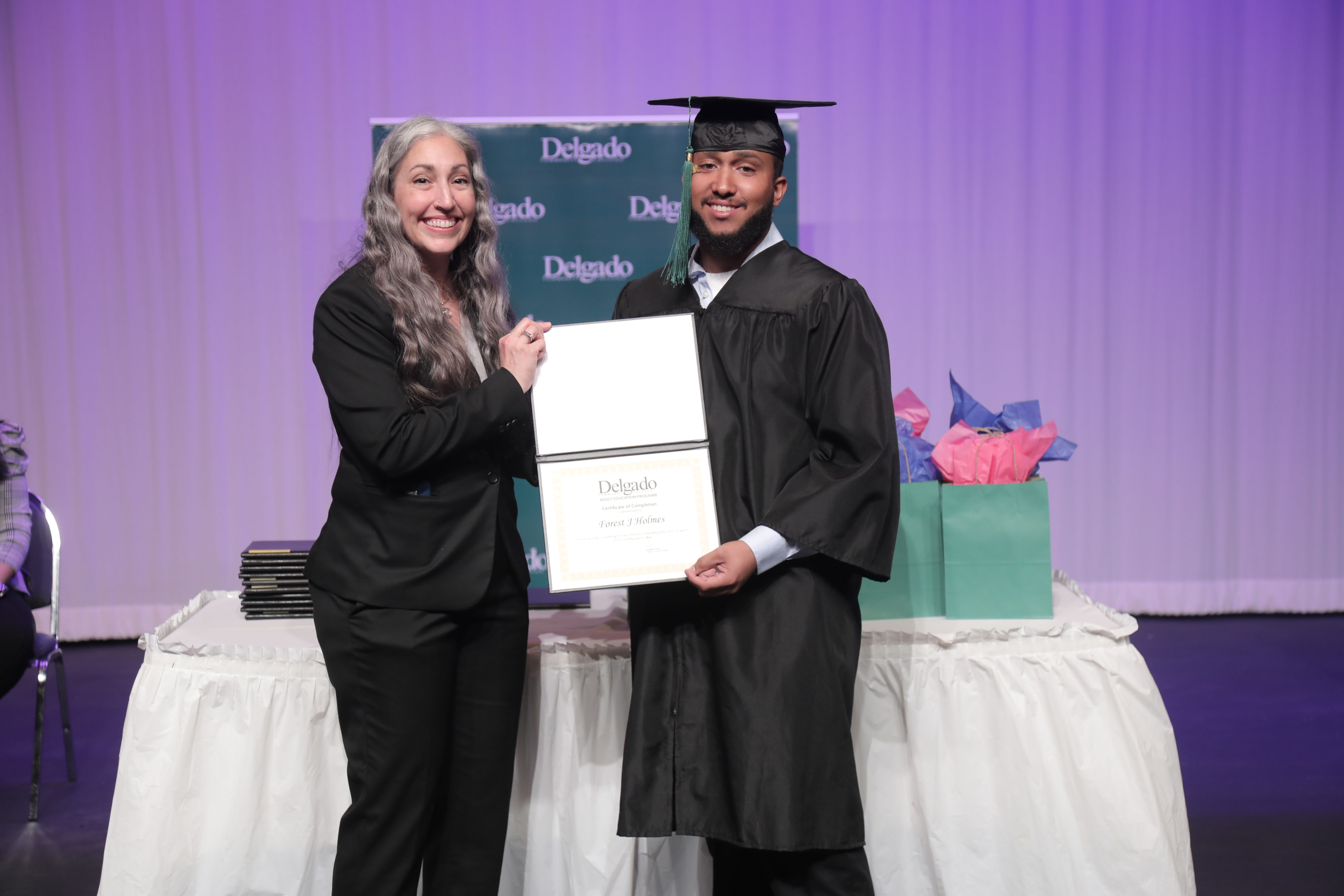 Forest Holmes at his completion ceremony