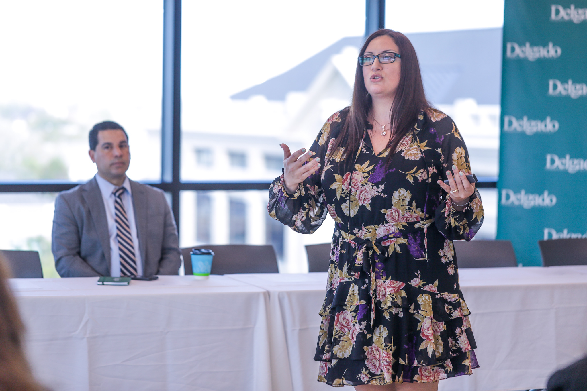 Jennifer Fernandez presents at the Jefferson Chamber meeting