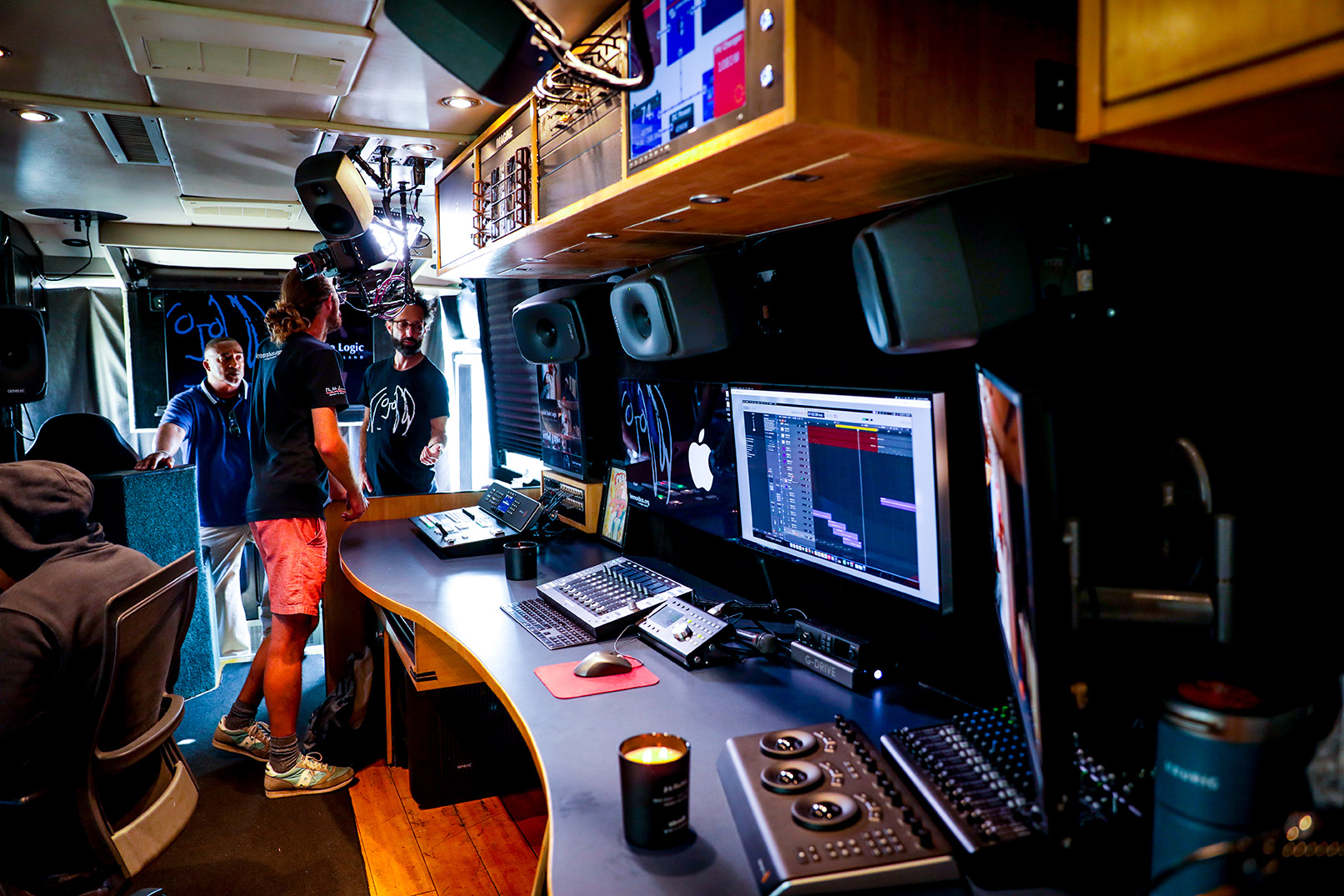 Recordig and editing equipment on the John Lennon tour bus