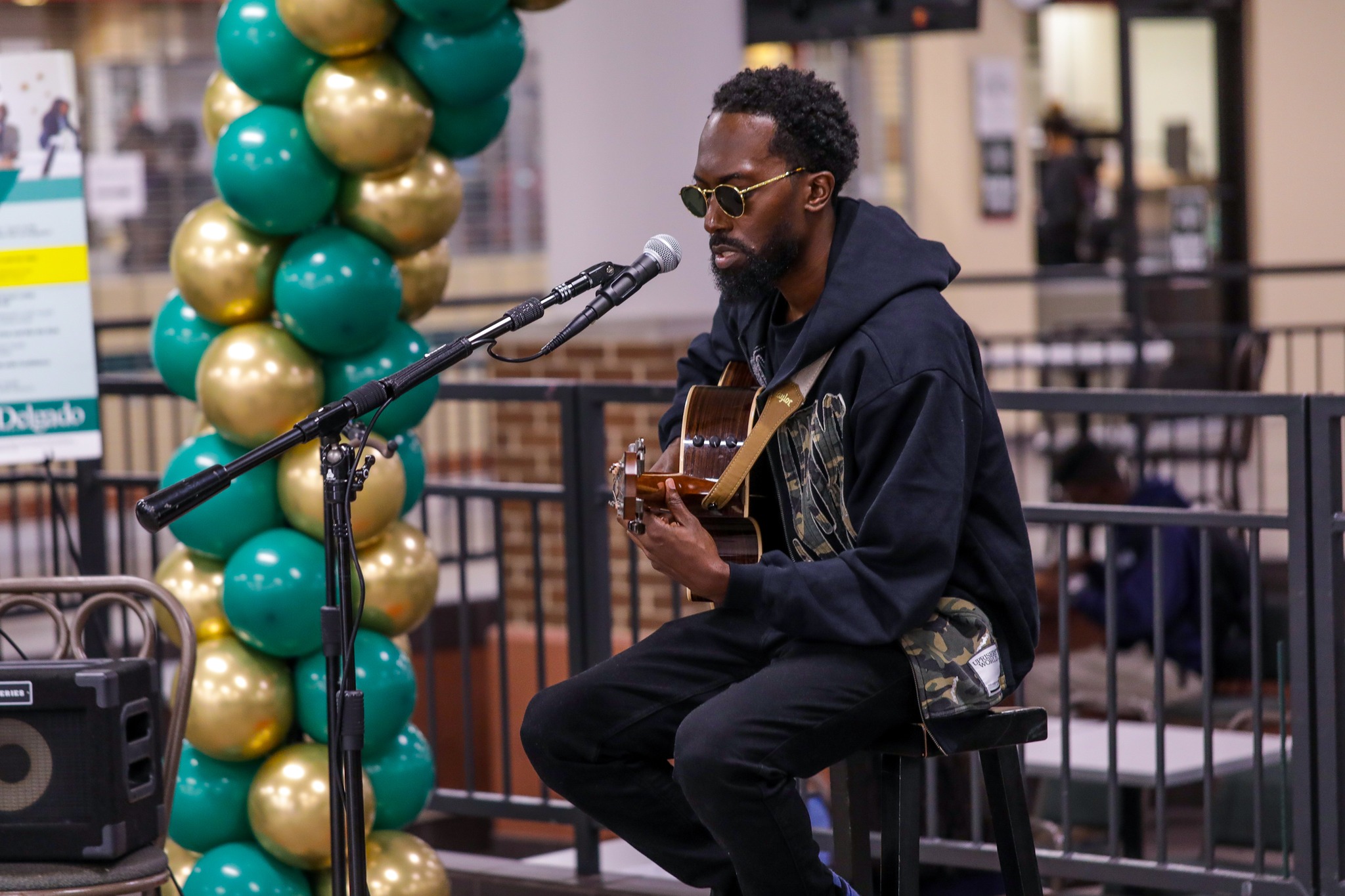 Khemist Mayfield performs in the Student Life Center