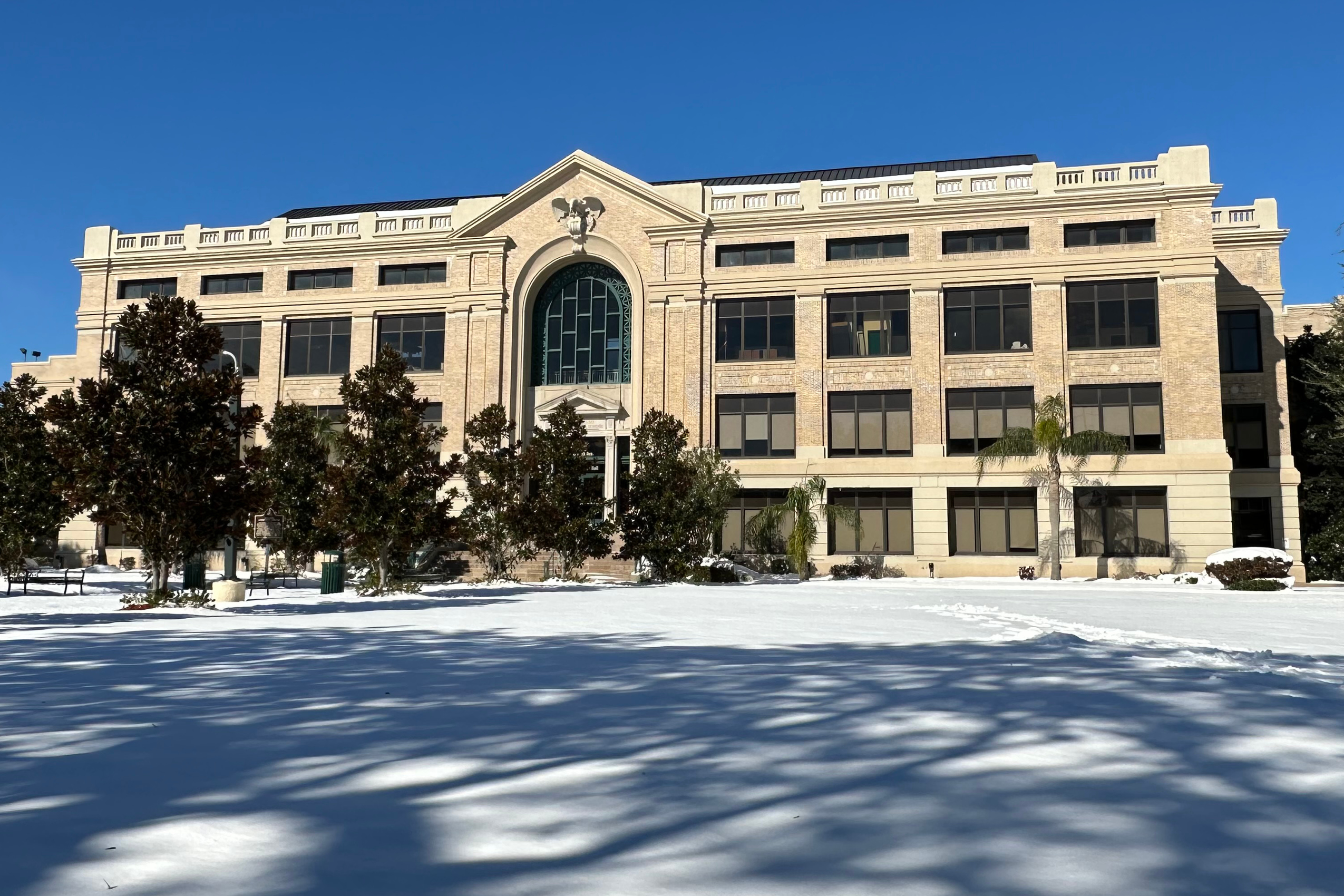 In a rare and breathtaking sight, Delgado Community College was blanketed in snow during the unprecedented snowfall event of January 21, 2025. 