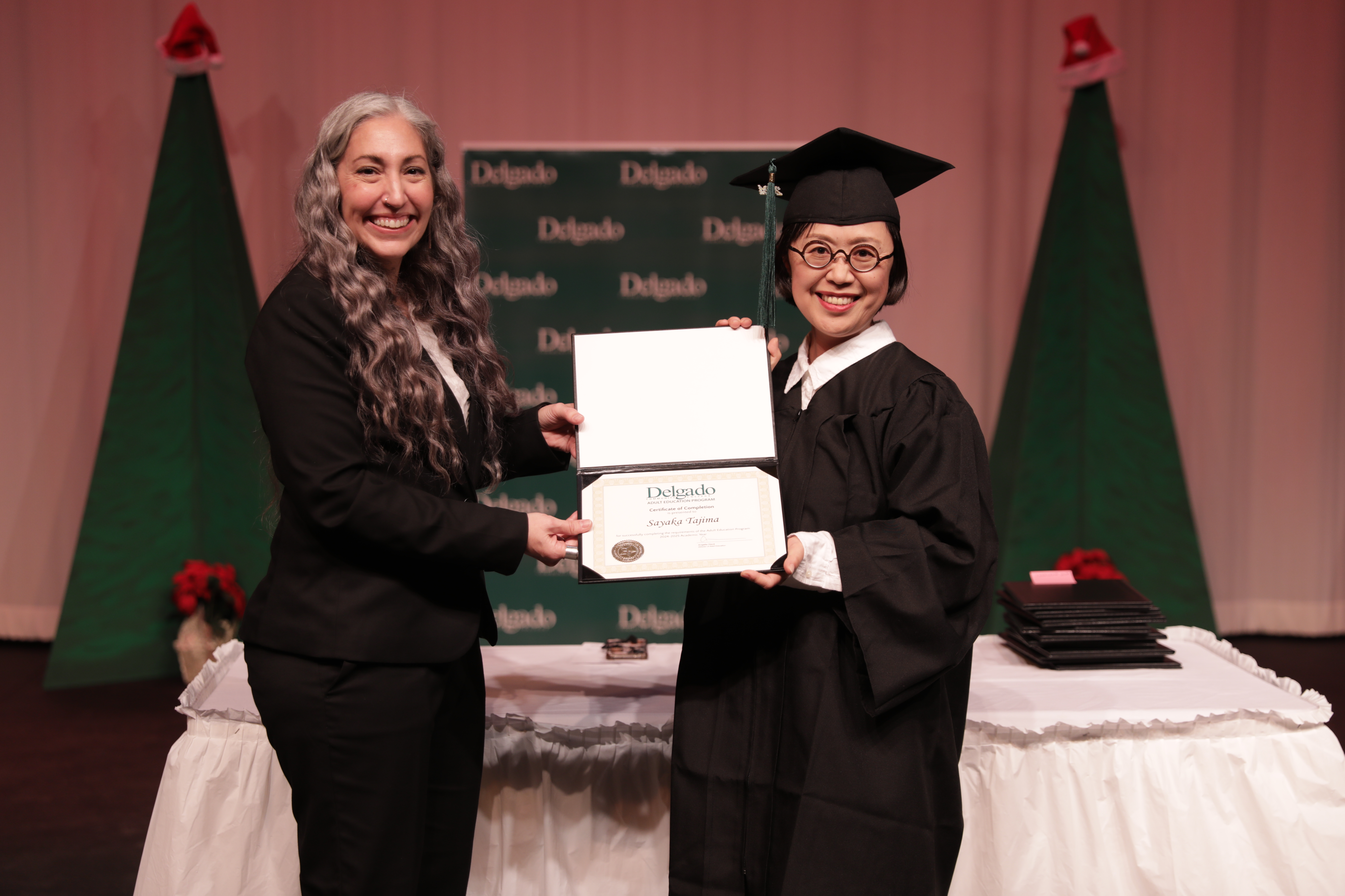 Sayaka Tajima at her completion ceremony